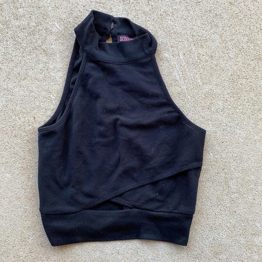 Crop top with stomach opening